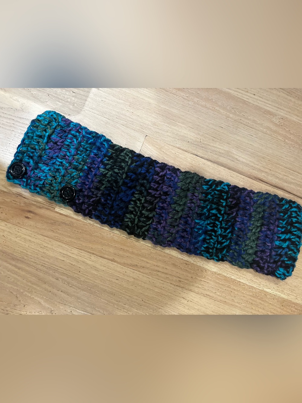 & Other Stories Multicolor Knit Headband in Teal, Blue, Purple, Green